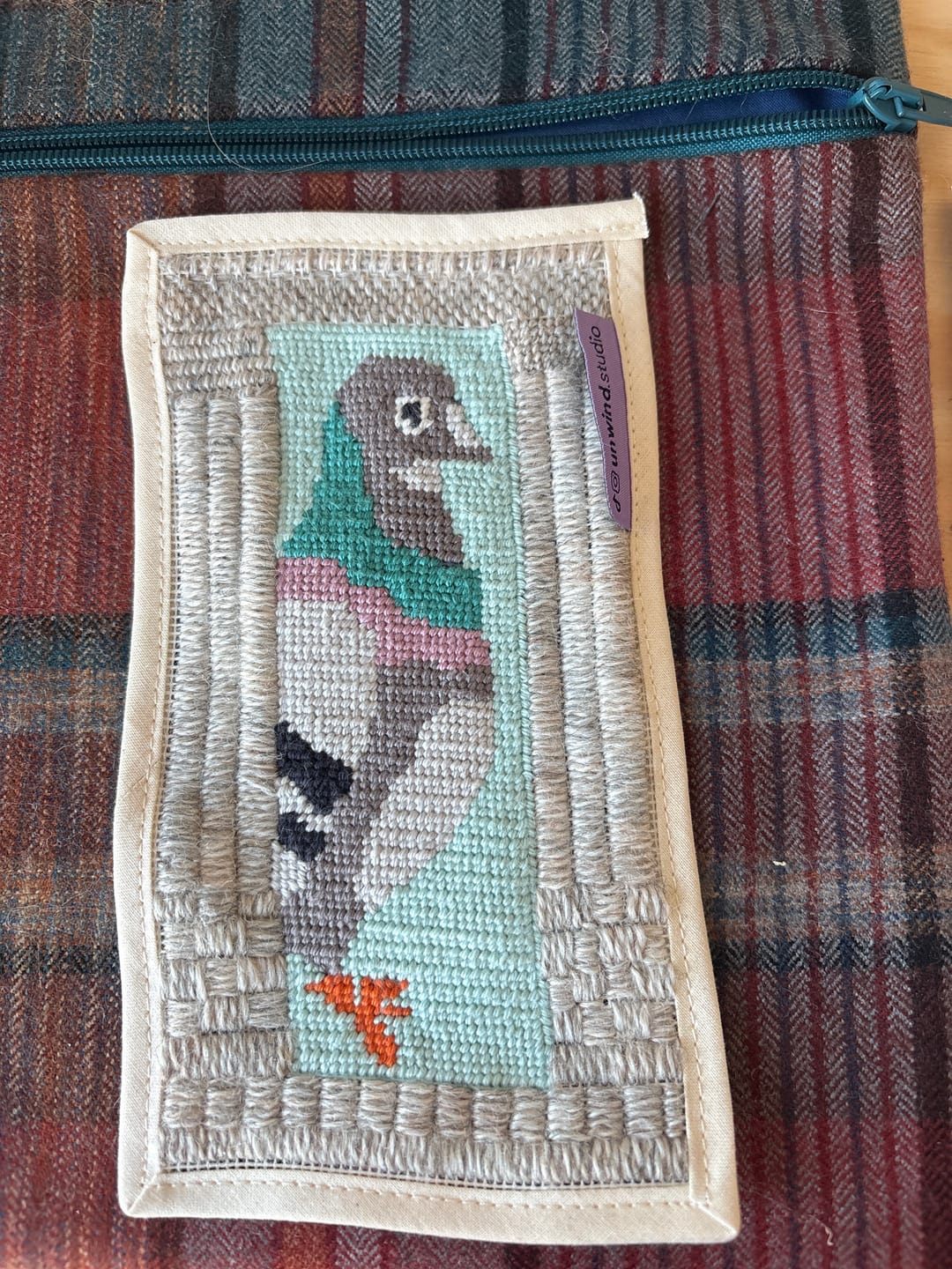 Customer photo review of New York Pigeon Bookmark Needlepoint Kit