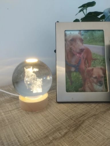 Customer photo review of Esfera de Cristal Personalizada