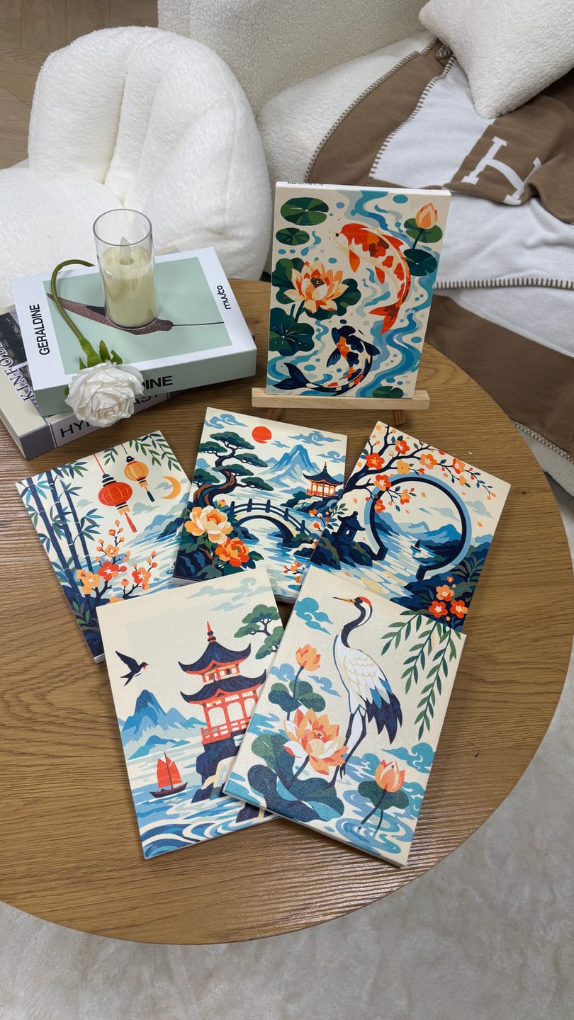 Customer photo review of 6 Mini Paintings - Chinese Lanterns Set