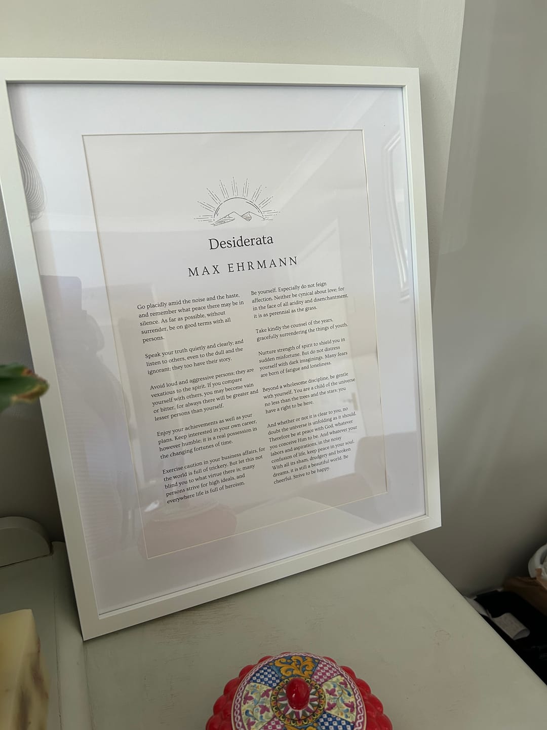 Customer photo review of M. Ehrmann Desiderata Poem Print