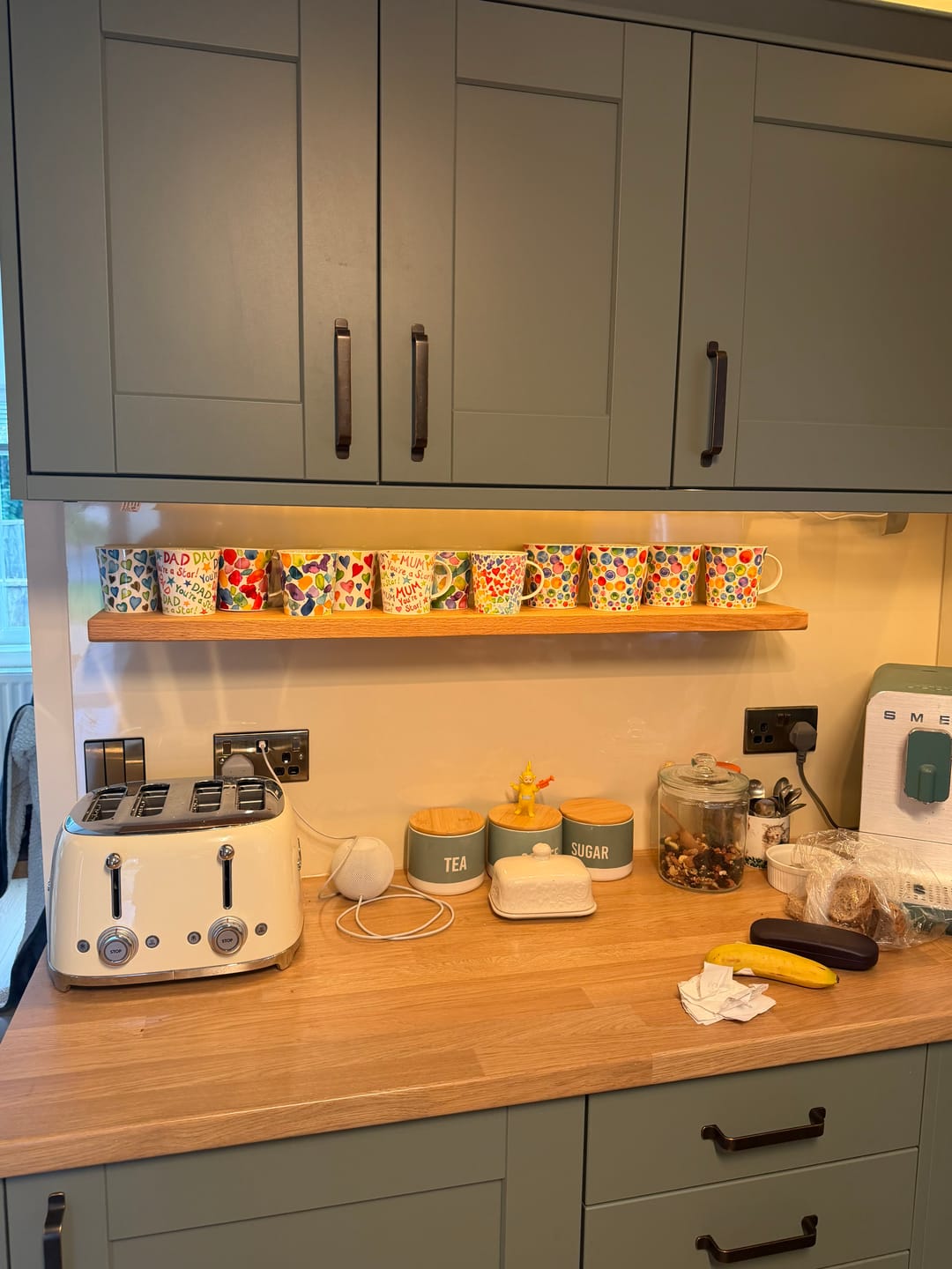 Customer photo review of Solid Oak Floating Shelf