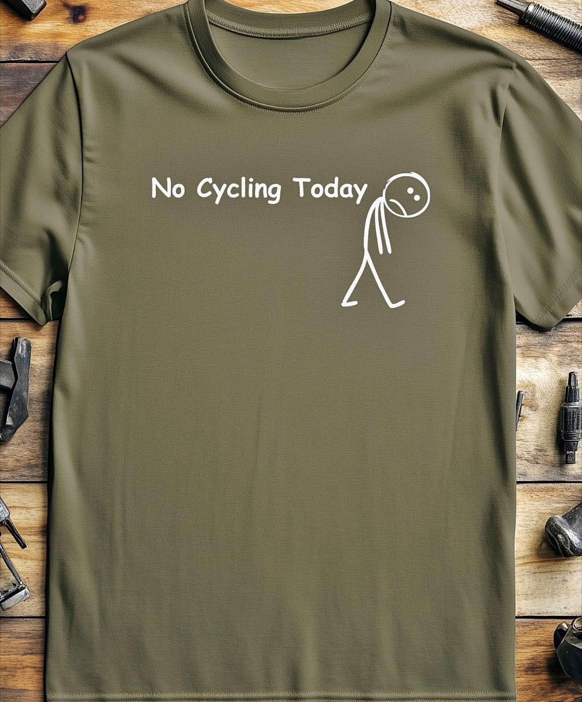 Customer photo review of No Cycling Today T Shirt