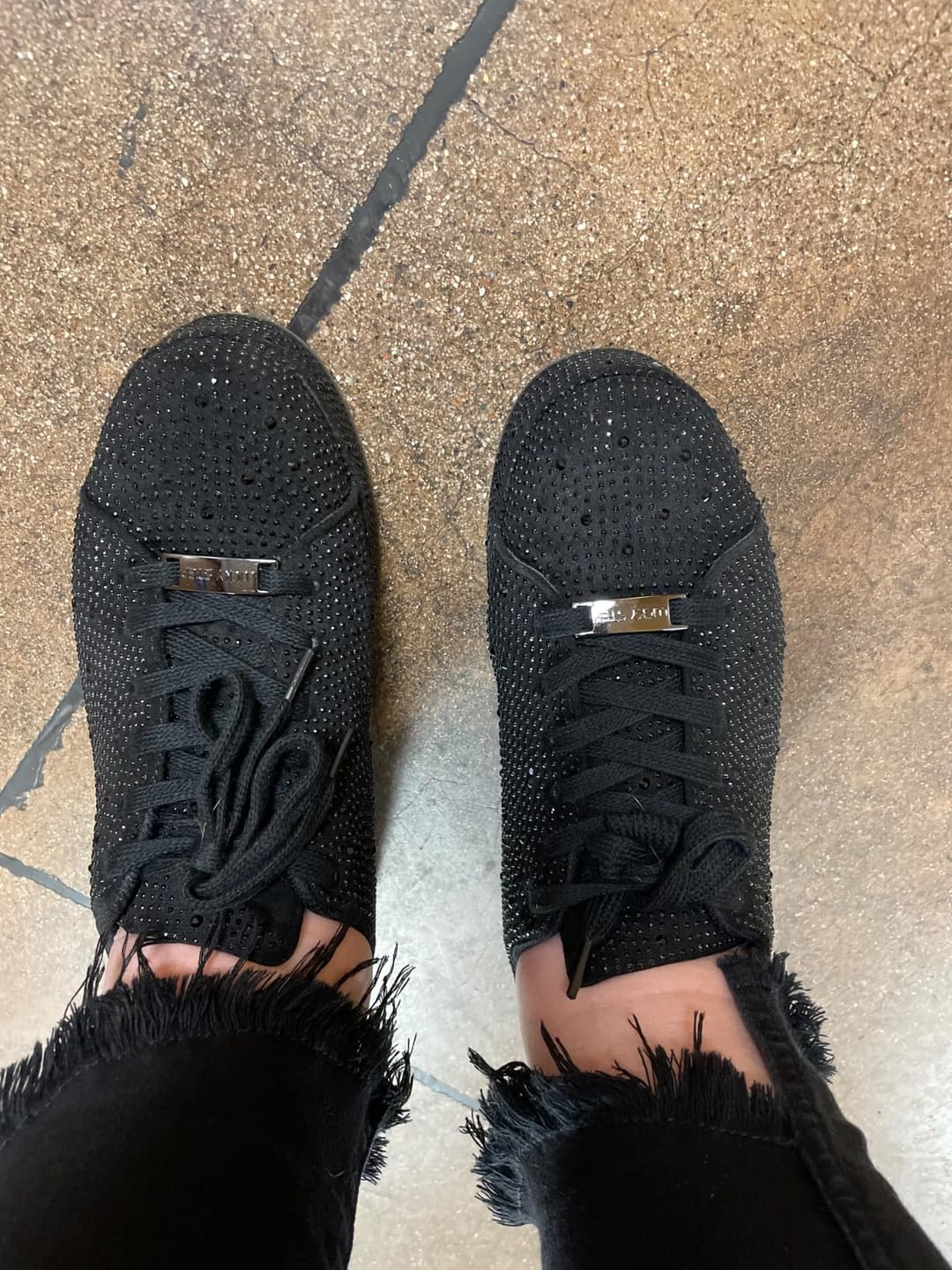 Customer photo review of Sparkly Rhinestone Wedding Sneakers | Glitter Bridal Party Shoes