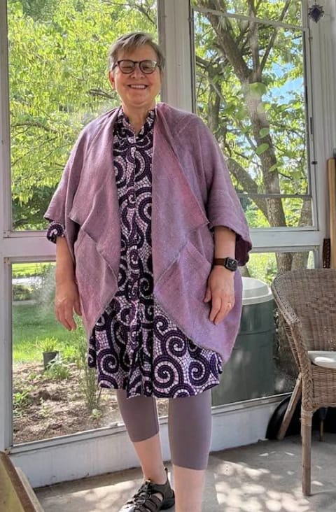 Customer photo review of NEW! JIVA Wool Silk Kimono Water
