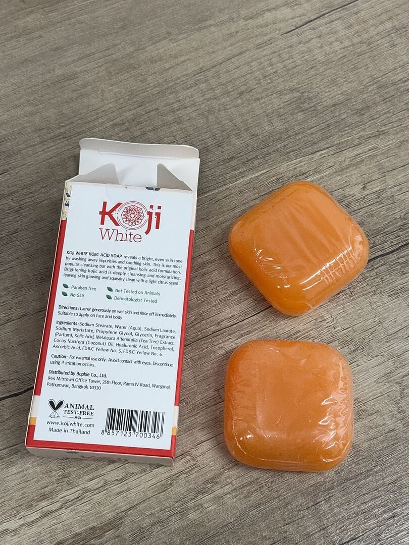 Customer photo review of Pure Kojic Acid Skin Brightening Soap (2 Bars)