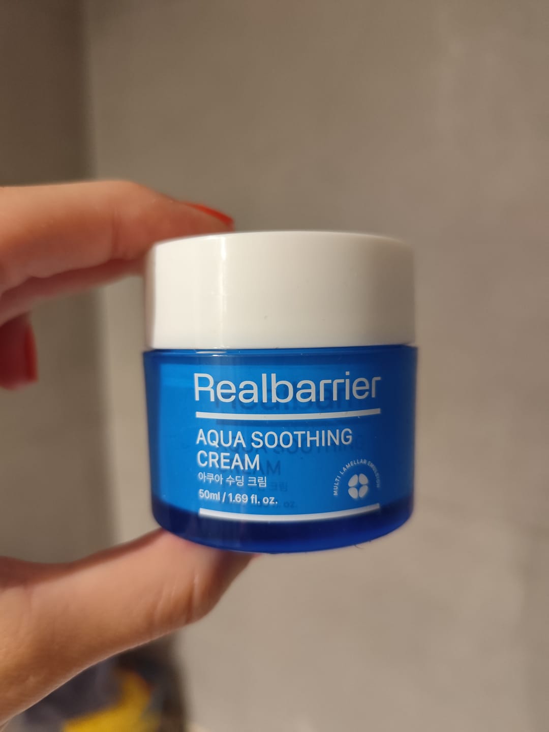 Customer photo review of Lamelārais nomierinošais krēmveida gels Real Barrier Aqua Soothing Cream