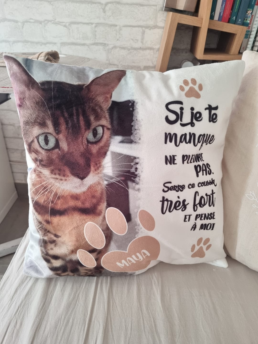 Customer photo review of Si je te manque - Coussin personnalisé