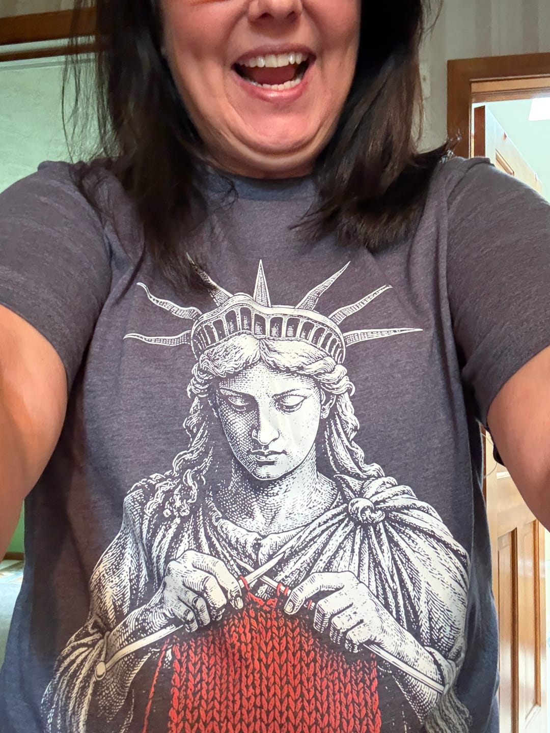 Customer photo review of Knitting For Liberty T-shirt