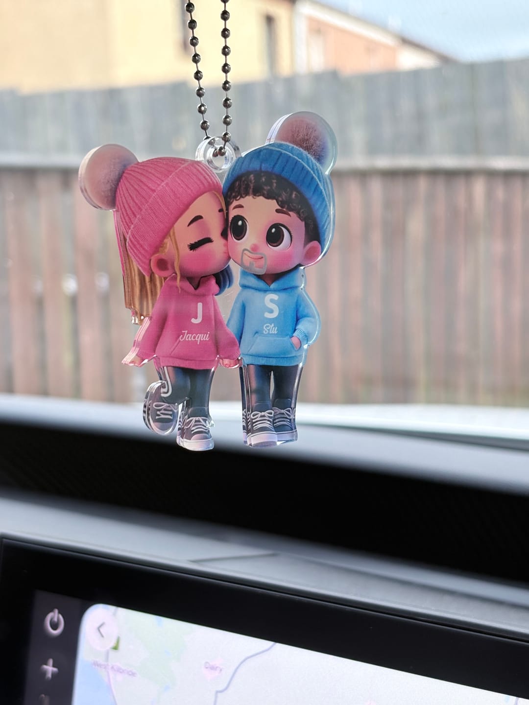 Customer photo review of Cute Cartoon Couple Walking Personalized Ornament