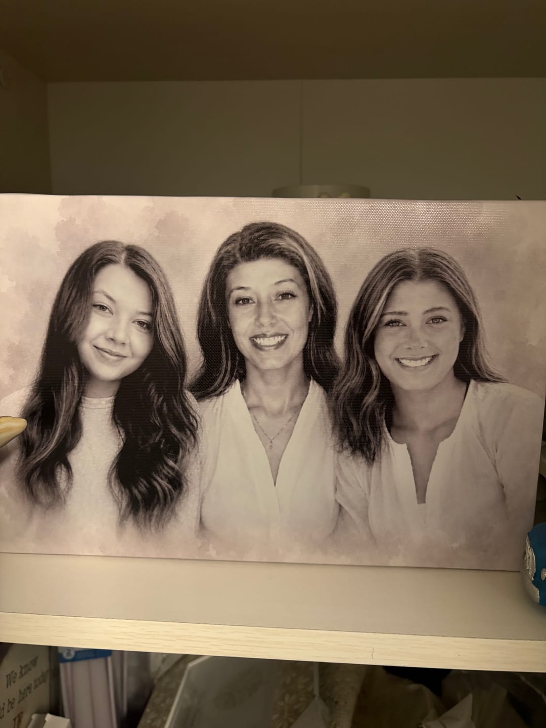 Customer photo review of Custom Combine Family Photo With Loved Ones Watercolor Style Horizontal - Personalized Canvas - Special Gift For Family Members, Loved Ones