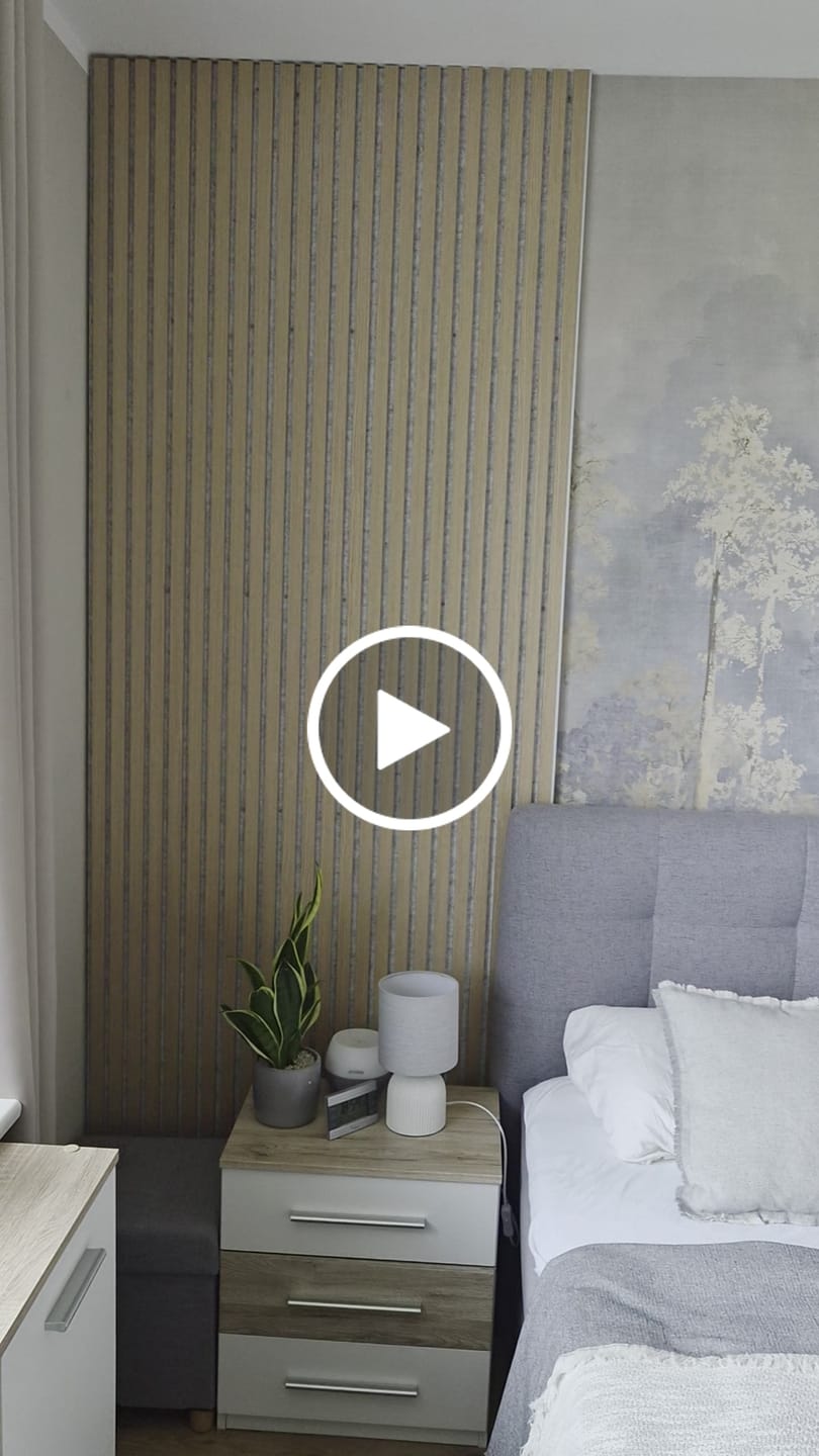 Customer video review of Akustikpaneele Natürliche Eiche mit Filz Grau | 240 cm x 60 cm | Dreiseitig Echtholzfurnier