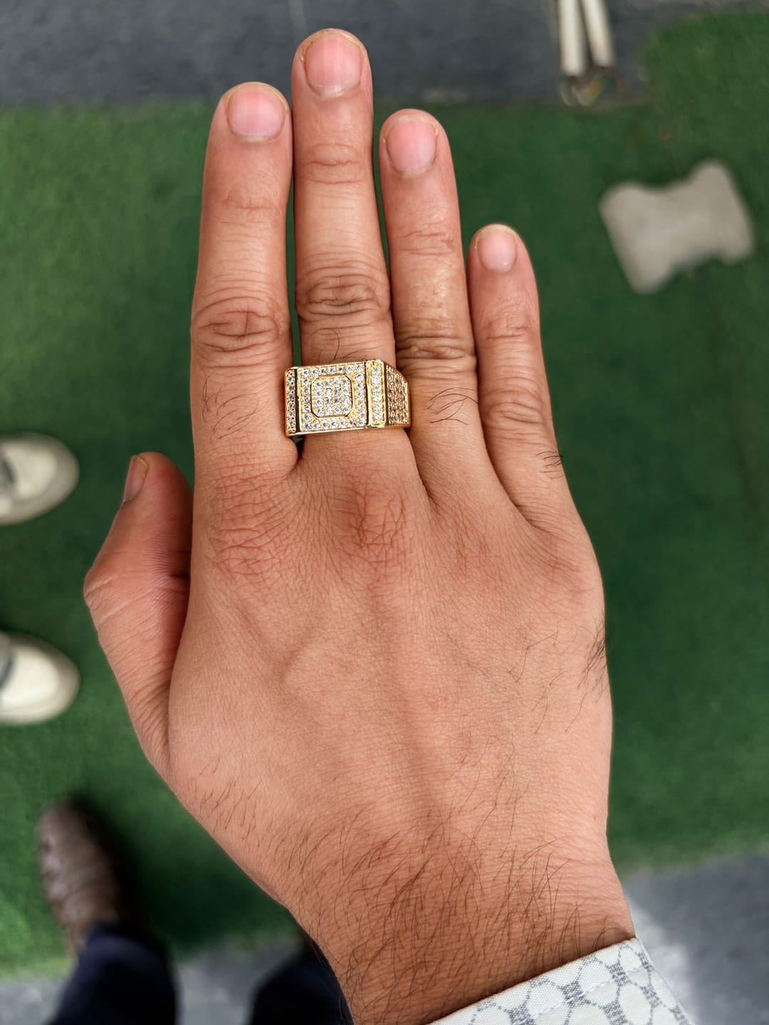 Customer photo review of 18K Gold Royale CZ Anti-Tarnish Waterproof Ring
