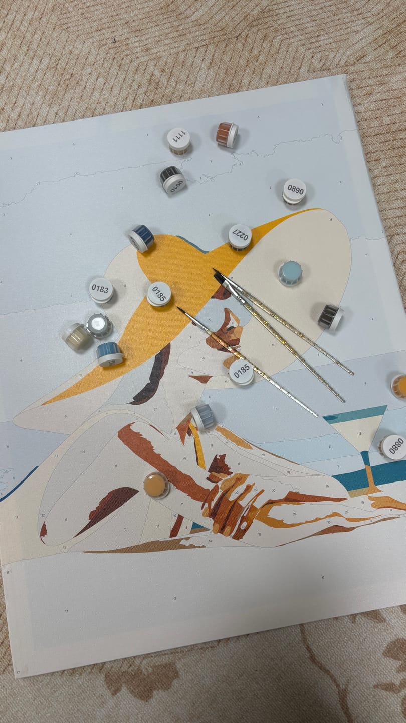 Customer photo review of Drink on a Beach | Paint by Number