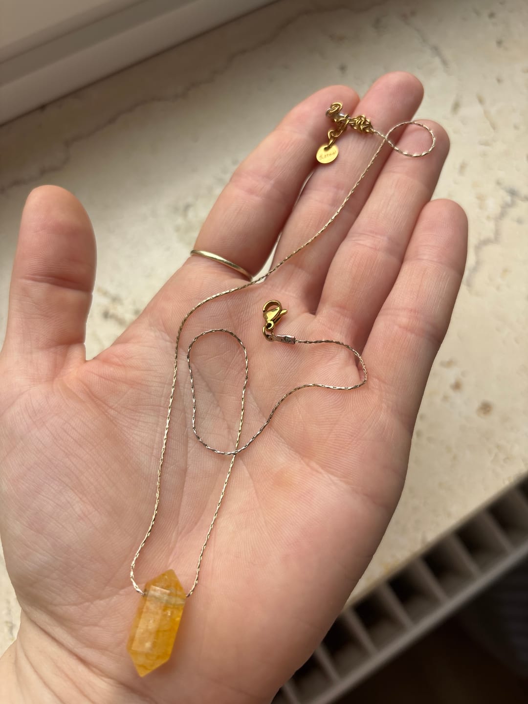 Customer photo review of Citrin Halskette - Hexagon Anhänger