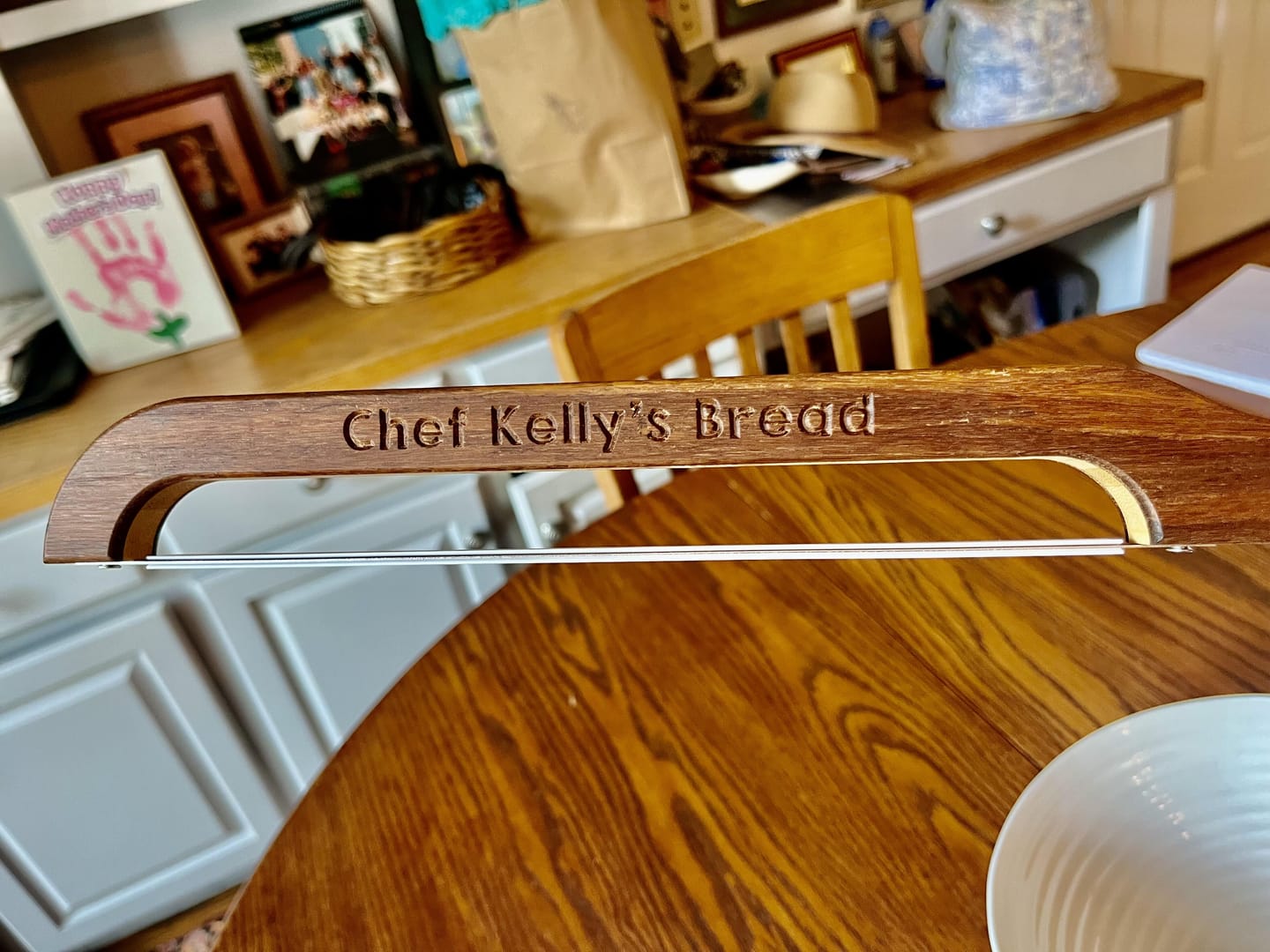 Customer photo review of Sourdough Bread Knife — Engraved Artisan Slicing Knife