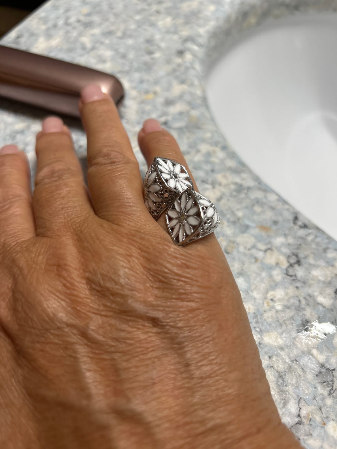 Customer photo review of ANELLO MARGHERITA GRANDE REGOLABILE FILIGRANA ARGENTO 925