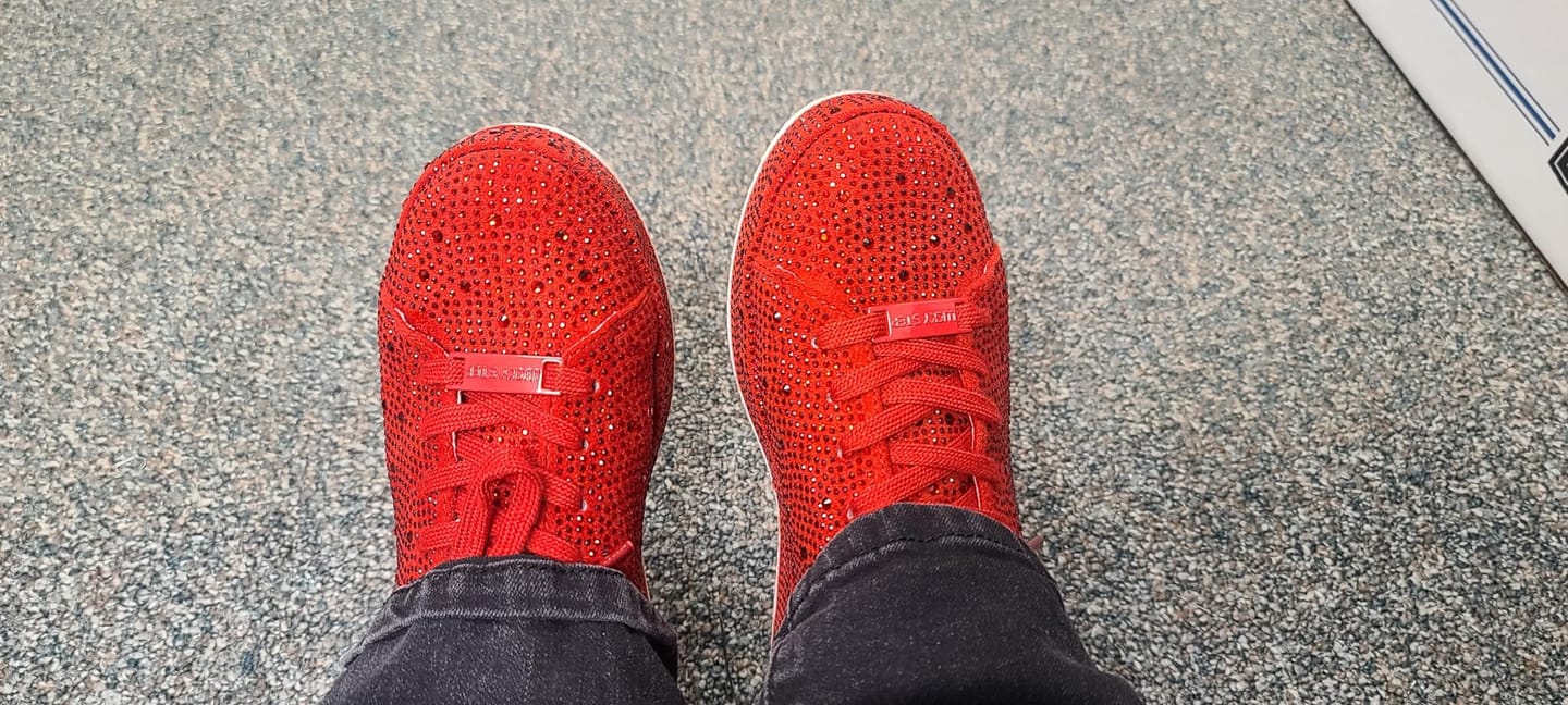 Customer photo review of Sparkly Rhinestone Wedding Sneakers | Glitter Bridal Party Shoes