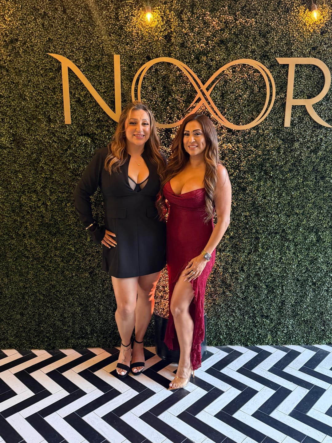 Customer photo review of Rosyne Lace Drape Maxi Dress - Burgundy Red