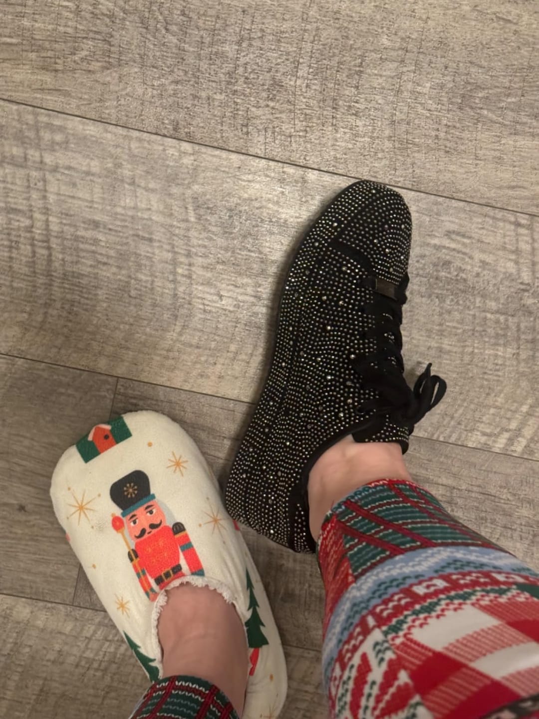 Customer photo review of Sparkly Rhinestone Wedding Sneakers | Glitter Bridal Party Shoes