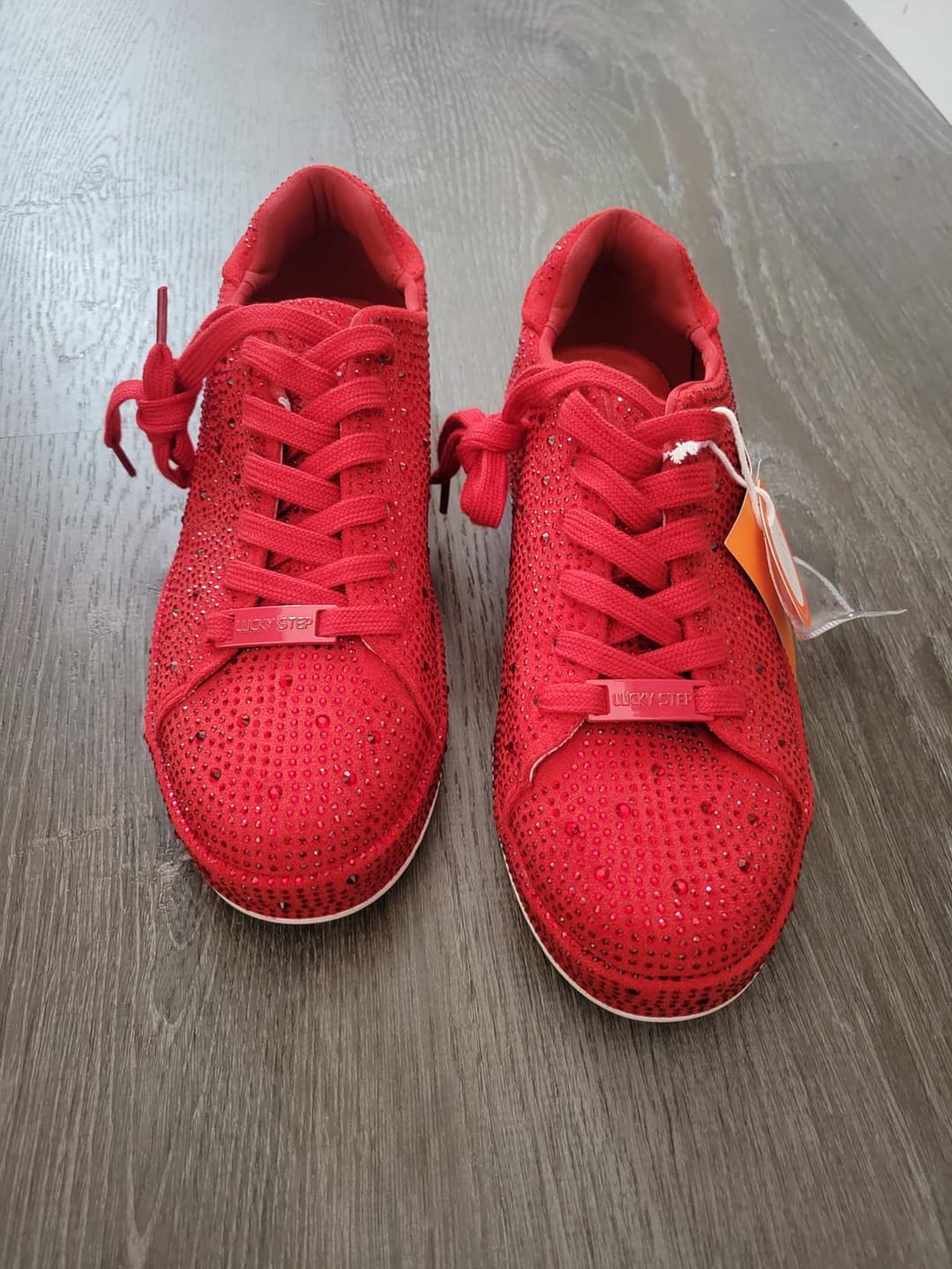 Customer photo review of Sparkly Rhinestone Wedding Sneakers | Glitter Bridal Party Shoes