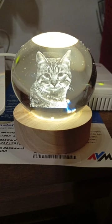 Customer photo review of Esfera de Cristal Personalizada