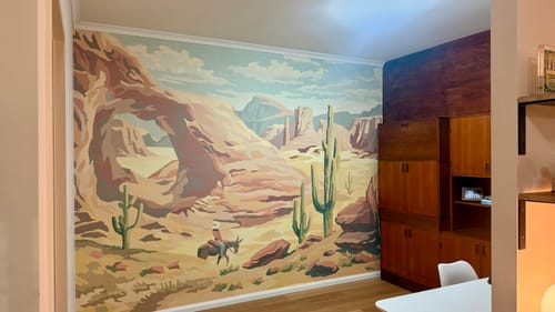Desert Cowboy Wallpaper Mural in a customer&rsquo;s home - verified photo review