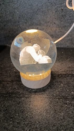 Customer photo review of Esfera de Cristal Personalizada