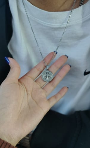 Customer photo review of Compass Pendant