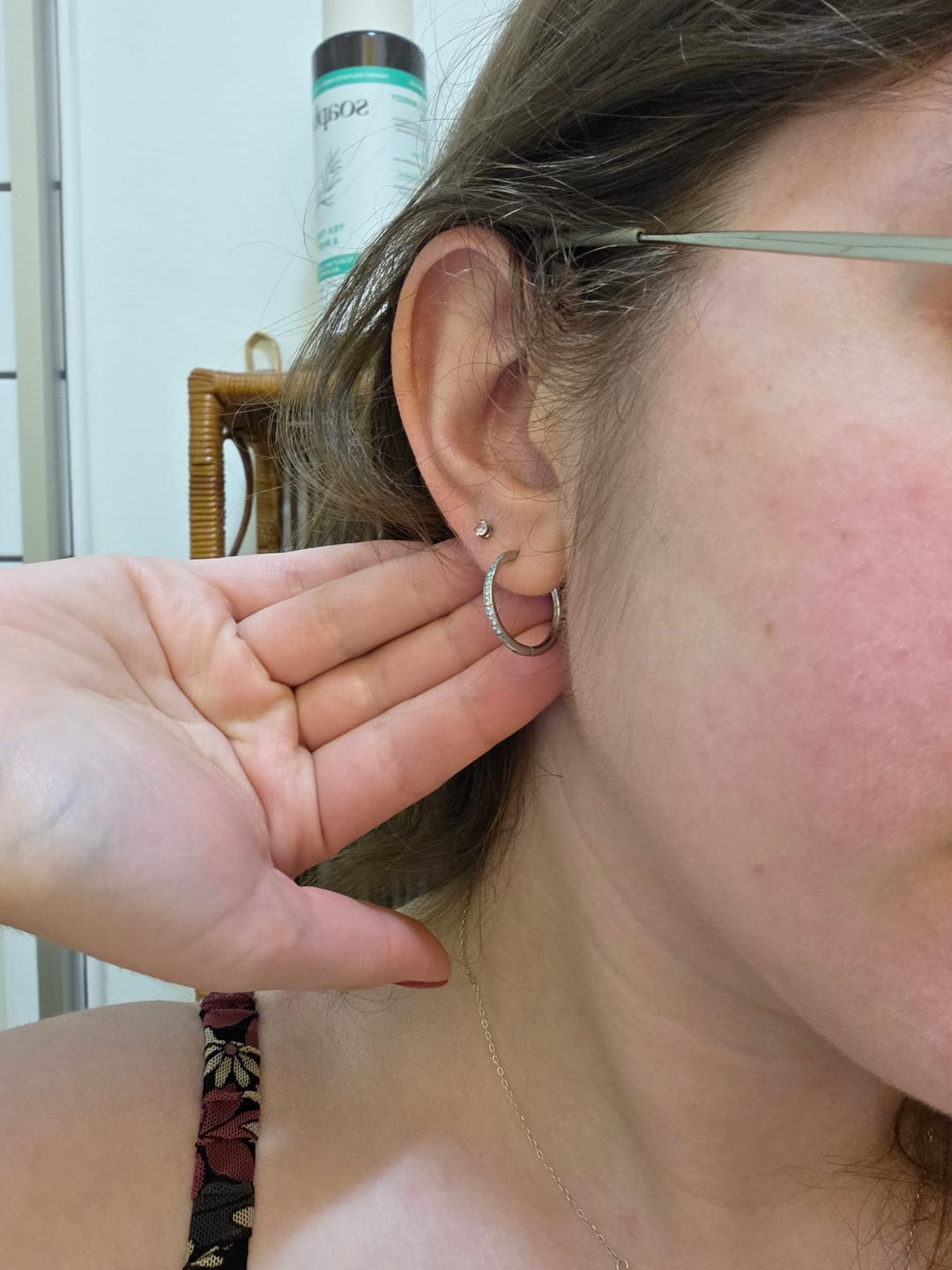 Customer photo review of Sparkle Charm Hoops