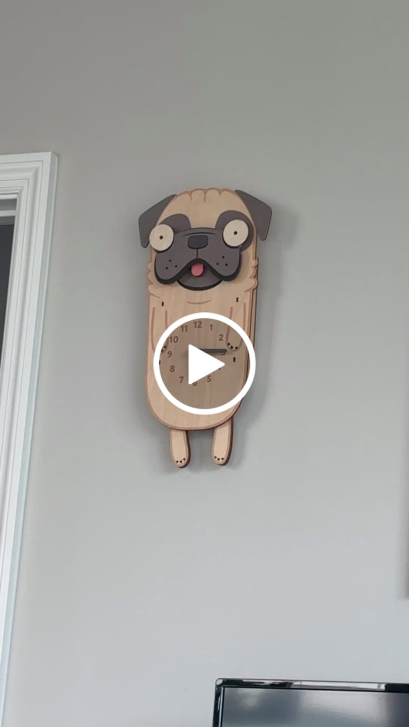 Customer video review of Penny the Pug Pendulum Clock