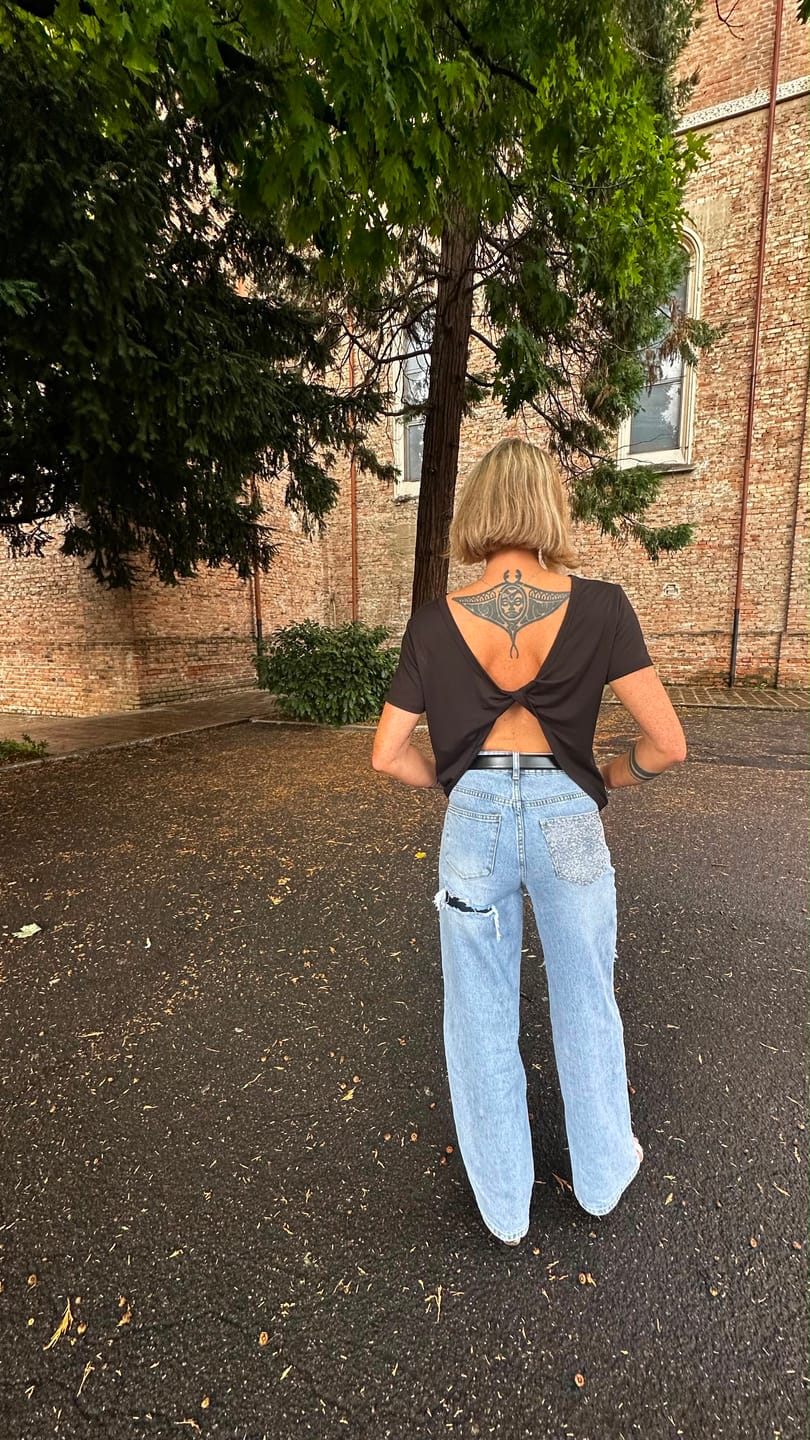 Customer photo review of Jeans Palazzo Light Glitter