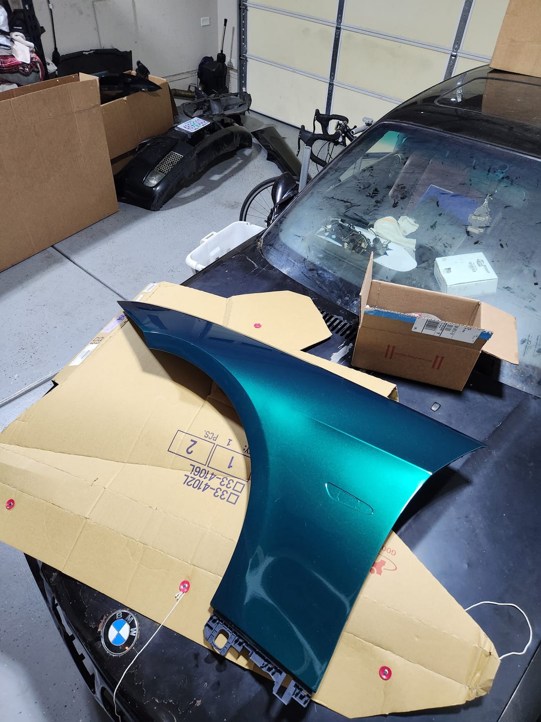 Customer photo review of Glossy Metallic Deep Sea Green Vinyl Wrap