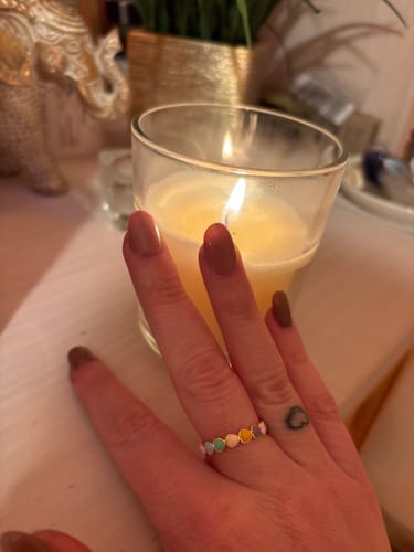 Customer photo review of Anillo Colorful Hearts