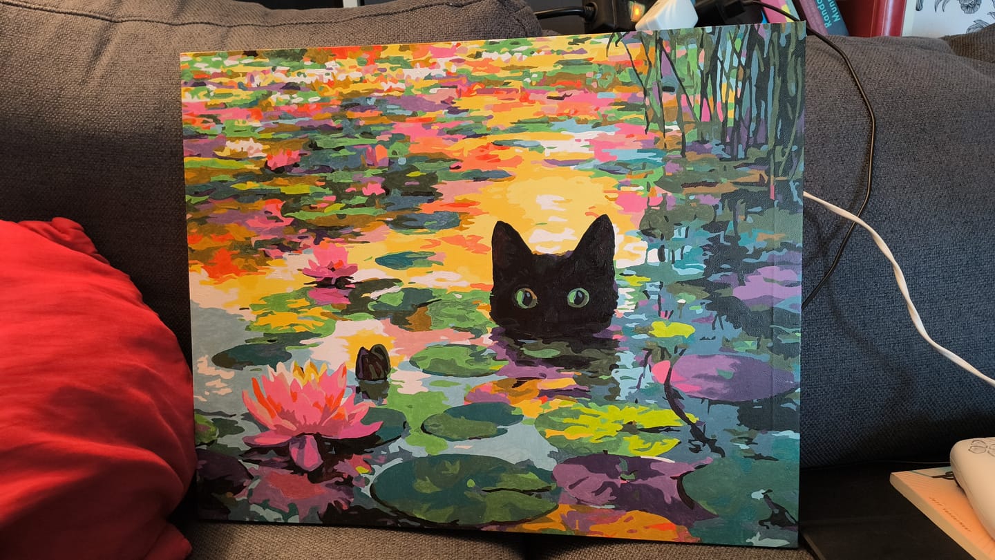 Customer photo review of Malen nach Zahlen - Eine Seerosen-Katze
