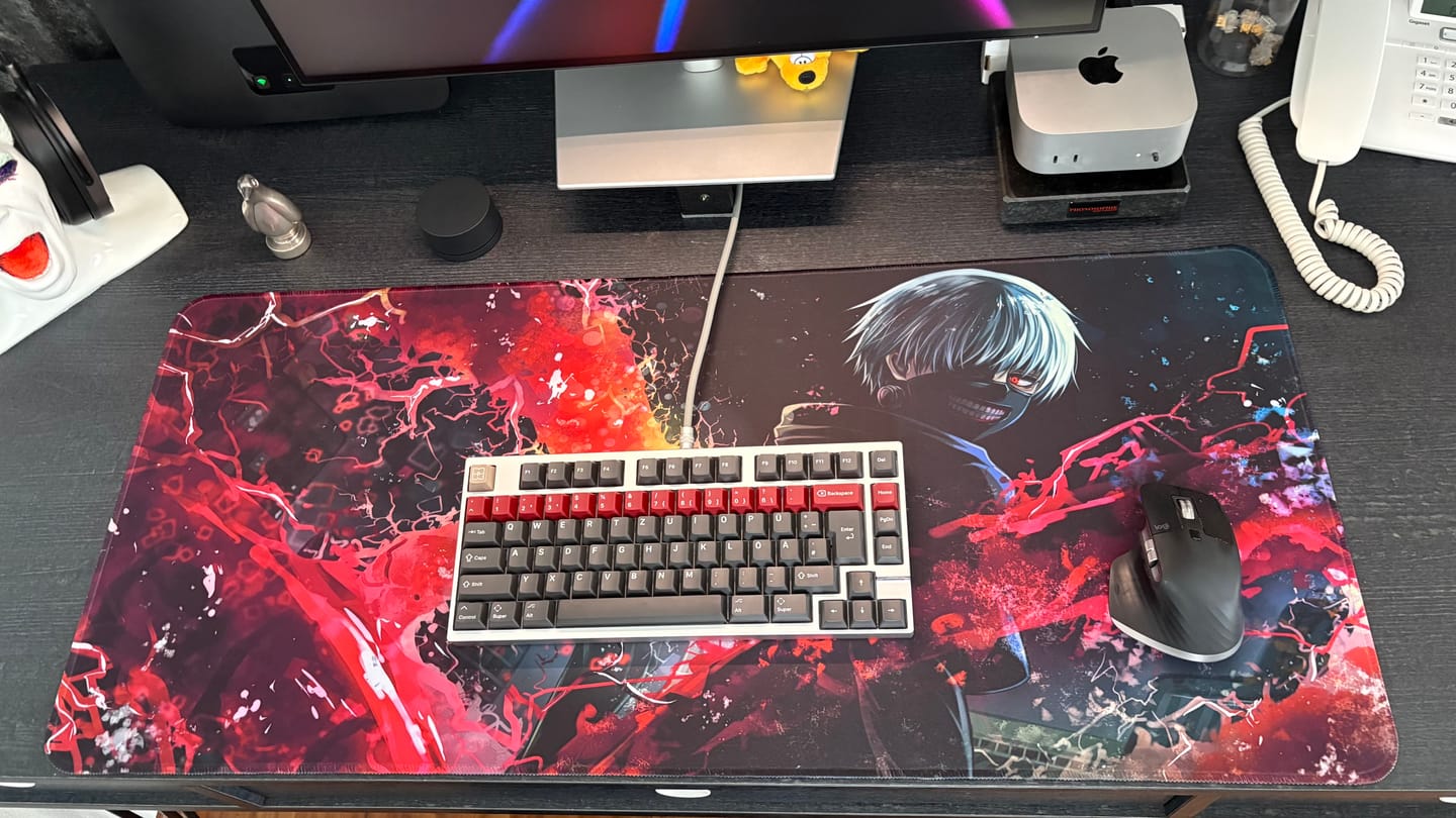 Customer photo review of Tokyo Ghoul Mouse Pad - Crimson Shadow Anime Desk Mat