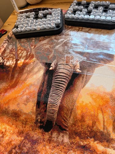 Customer photo review of 5D Diamond Painting – Afrikanischer Elefant