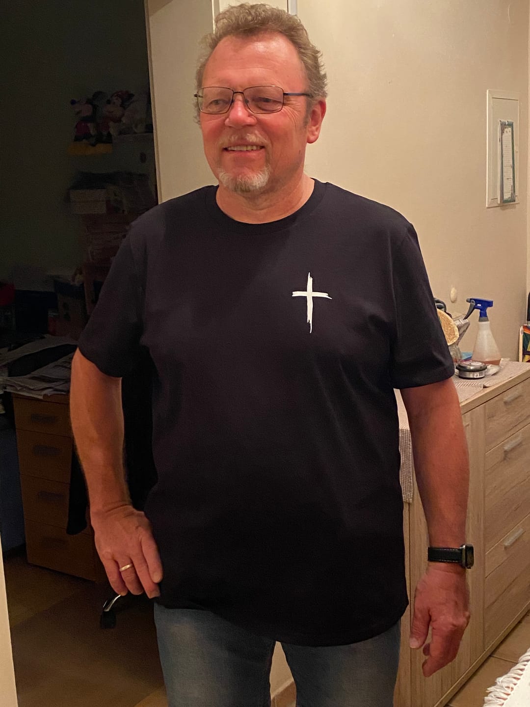 Customer photo review of Painted Cross Shirt