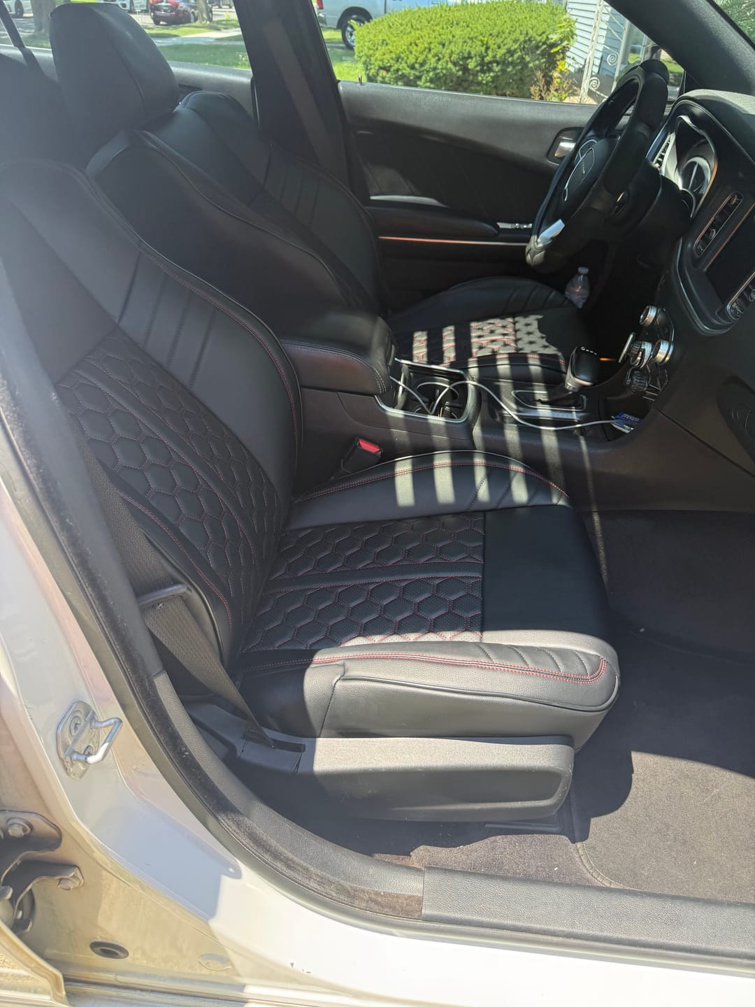 Customer photo review of 2015-23 Dodge Charger Custom Performance Leather Seat Covers