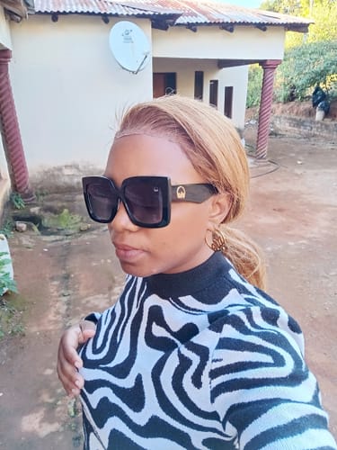 Customer photo review of ERA Luxe Oversized Square Sunglasses