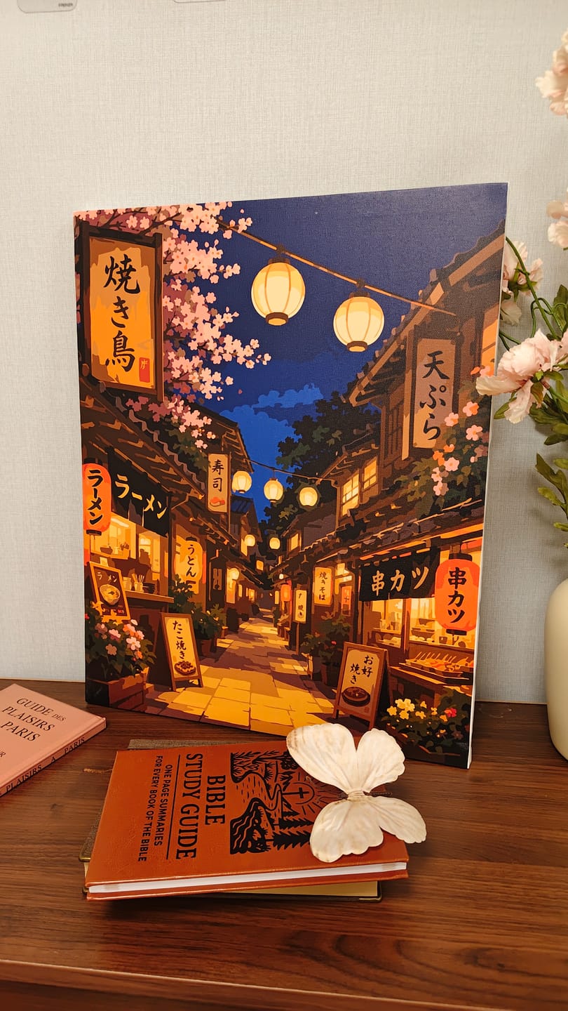 Customer photo review of Sakura Lanterns | Paint by Number