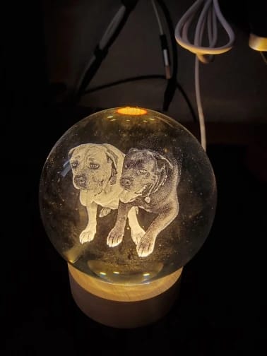 Customer photo review of Esfera de Cristal Personalizada