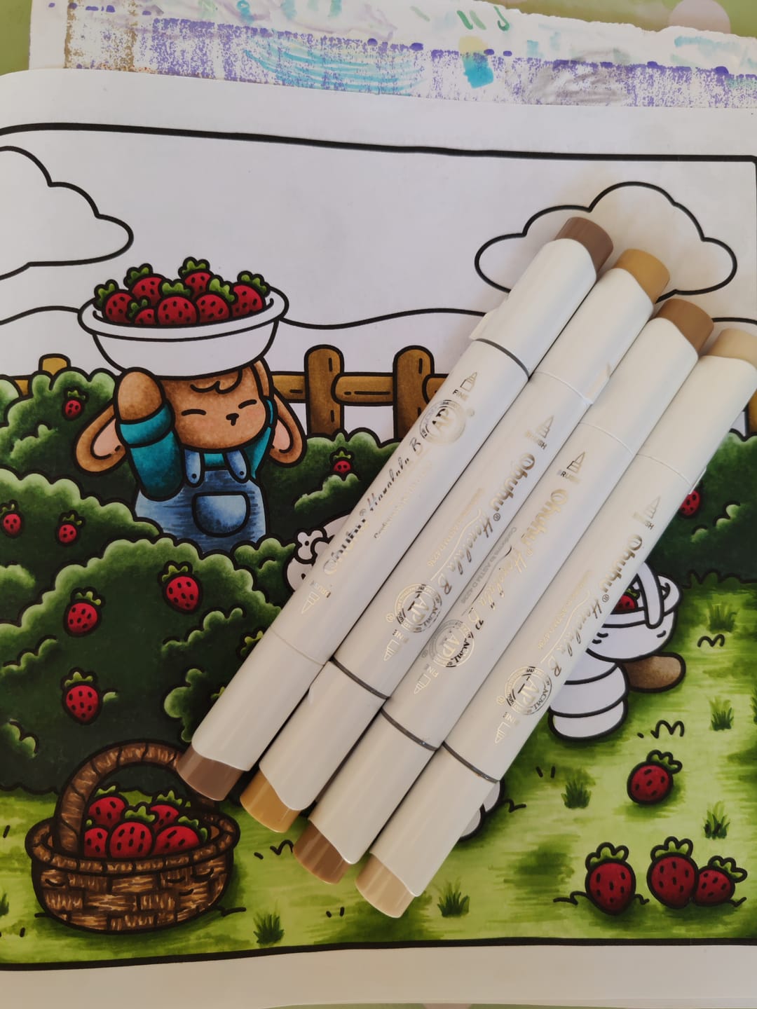 Customer photo review of Ohuhu Honolulu Brush Markers - Large Set