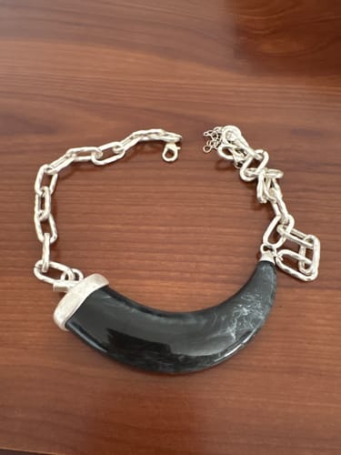 Reseña con foto de un cliente sobre Collar Colmillo