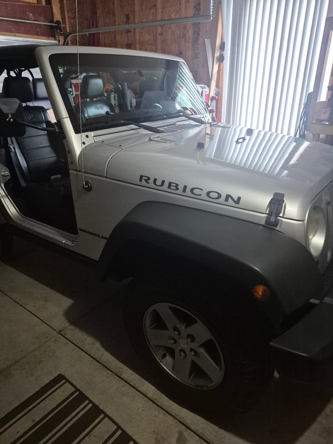 Customer photo review of Rubicon vinyl decal set fits Jeep Wrangler 2007-2016 hood