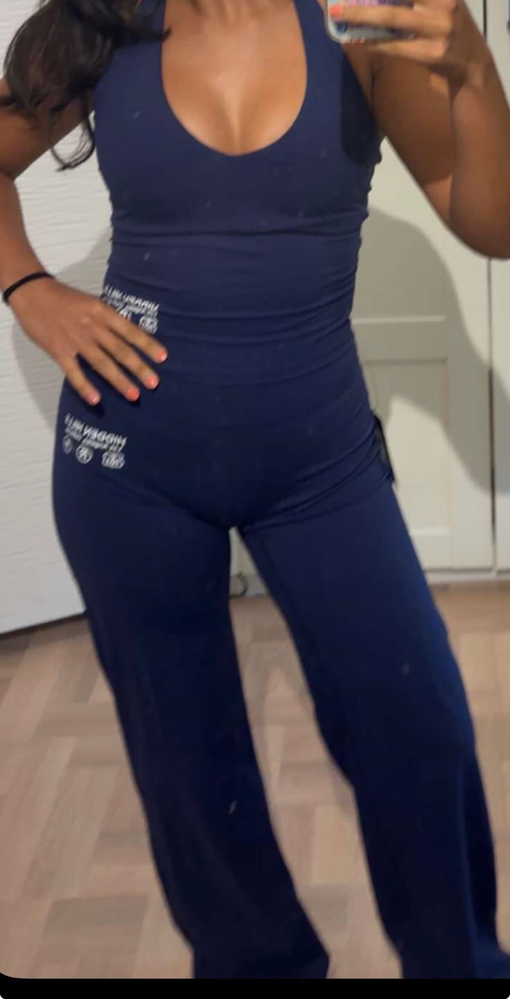 Customer photo review of the ACTIVE HALTER TOP NAVY
