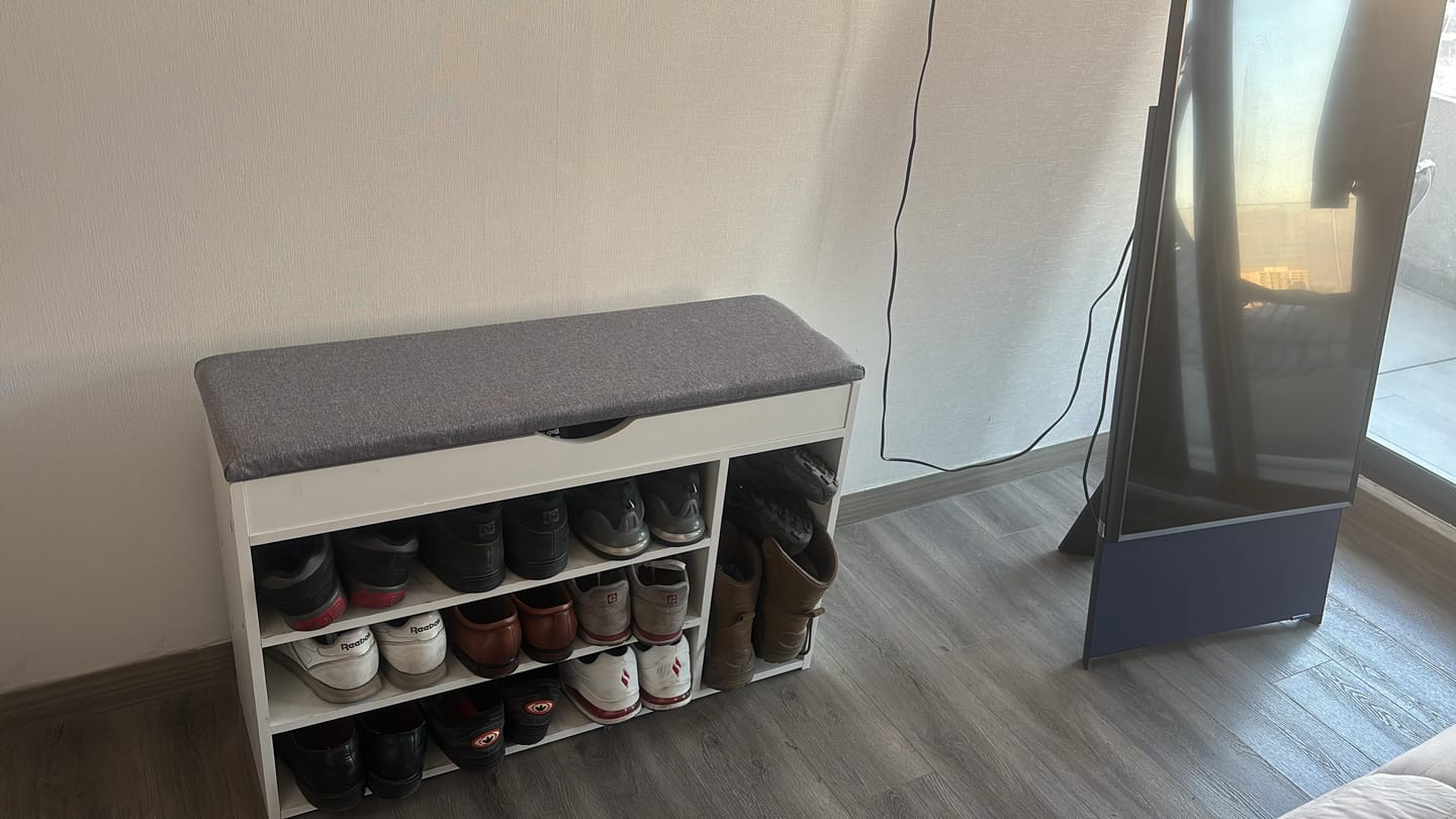 Customer photo review of Zapatero Mueble Organizador con Asiento Banca y Cajón 90cm