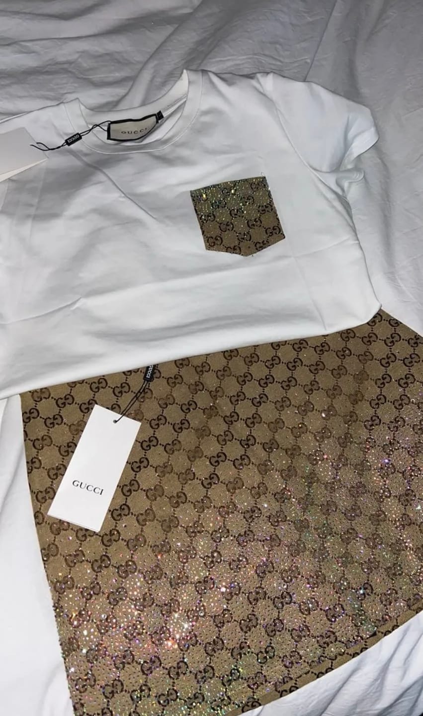 Customer photo review of Skirt set glitter brown