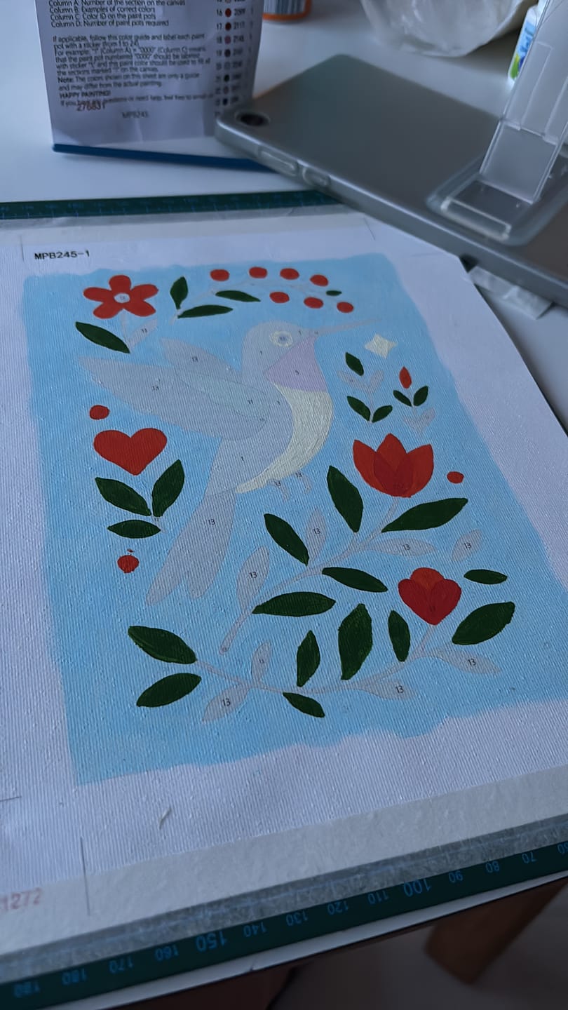 Customer photo review of 6 Mini Paintings - Colorful Birds Set