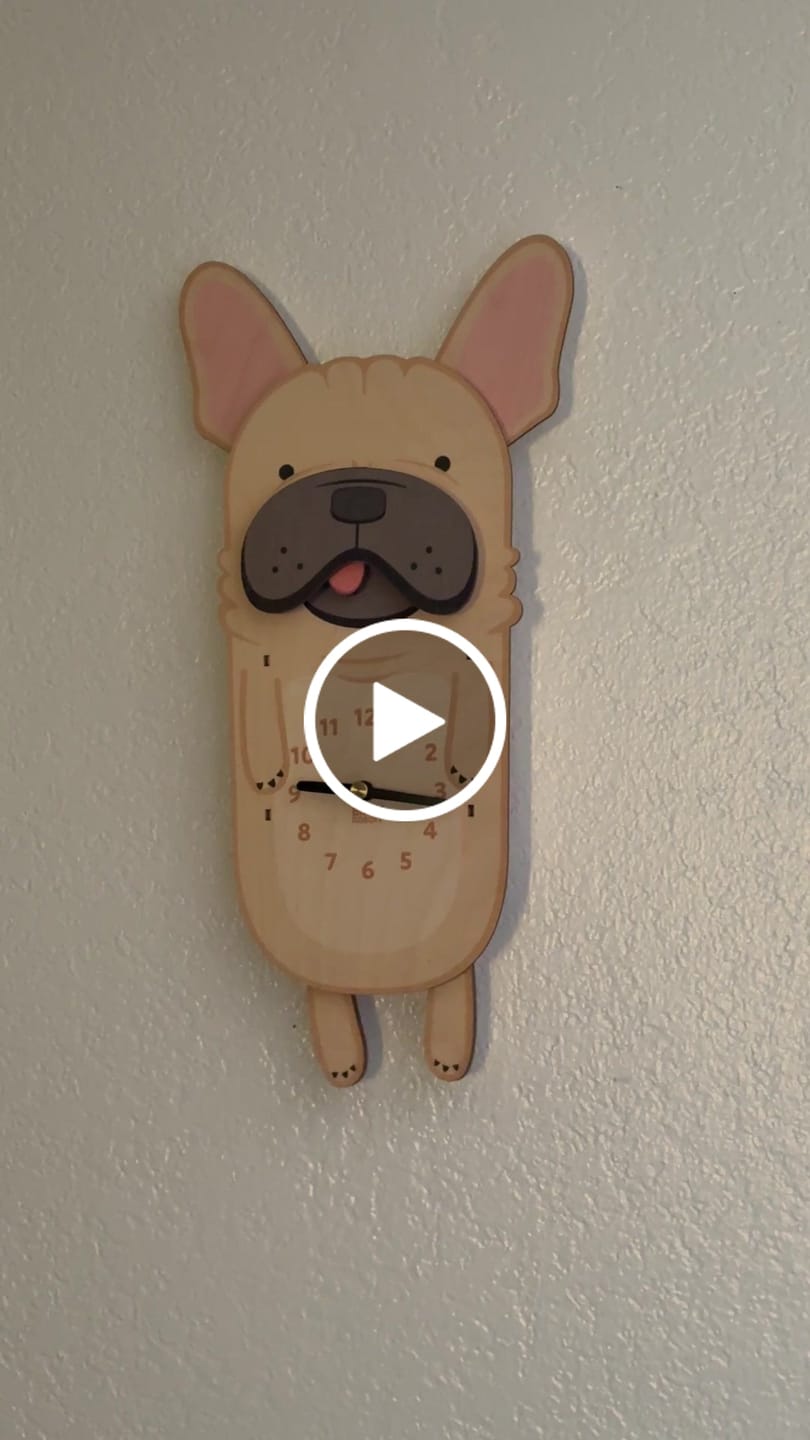 Customer video review of Louie the French Bulldog Pendulum Clock