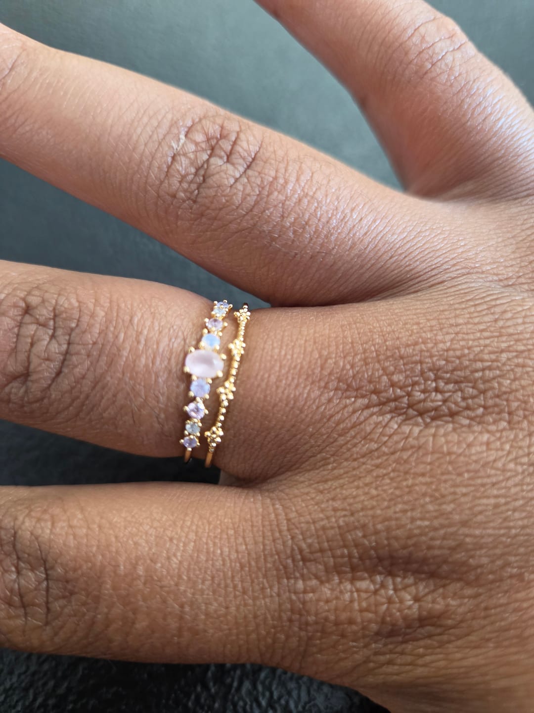 Customer photo review of Jules Pink Double Band Ring